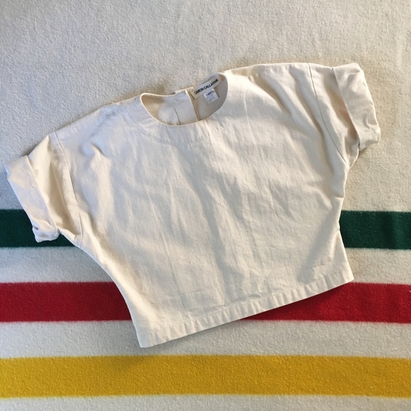 Caron Callahan Boxy Cotton Canvas Top Button Back - Picture 5 of 8